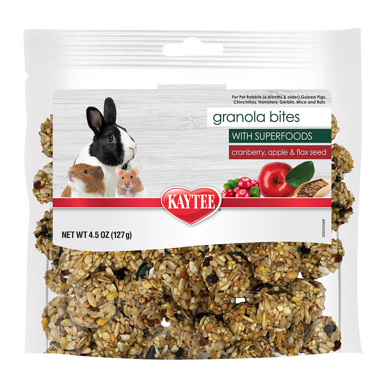 KAYTEE Granola Bites Cranberry, Apple, & Flax Seed 127g