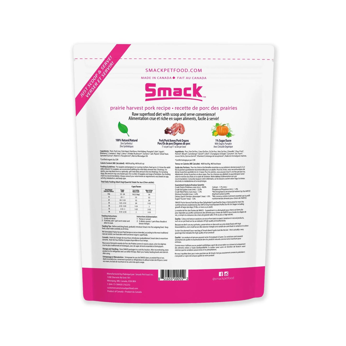 Smack Prairie Harvest Pork Dog 1.5 kg