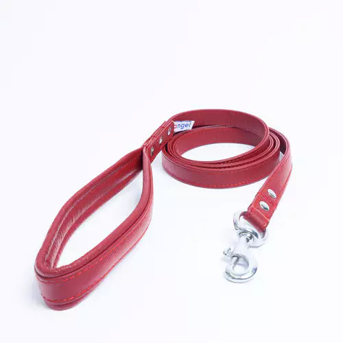 Angel Leather Leash Alpine 72" X 3/4" Red